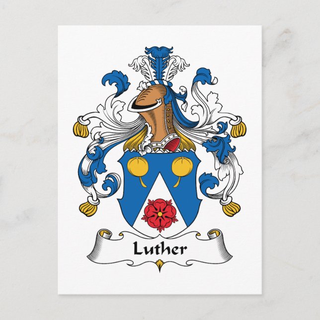 Cartão Postal Luther Family Crest (Frente)