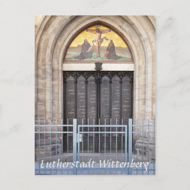 Cartão Postal Lutherstadt Wittenberg Theses Door (Frente)