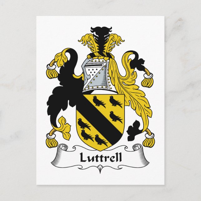 Cartão Postal Luttrell Family Crest (Frente)