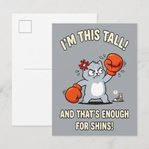Cartão Postal Luvas de Boxe de Gato Baixo Gatinho Engraçado