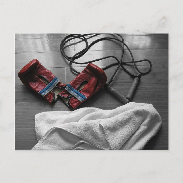 Cartão Postal Luvas de boxe e treino (Frente)