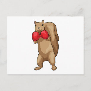 Cartão Postal Luvas de boxe Esquilo Boxer