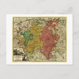 Cartão Postal Luxemburgo- Mapa PanorâmicoLuxemburgo