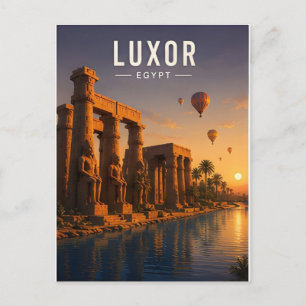 Cartão Postal Luxor Egito Nilo Templos Patrimônio Antigo Viagem