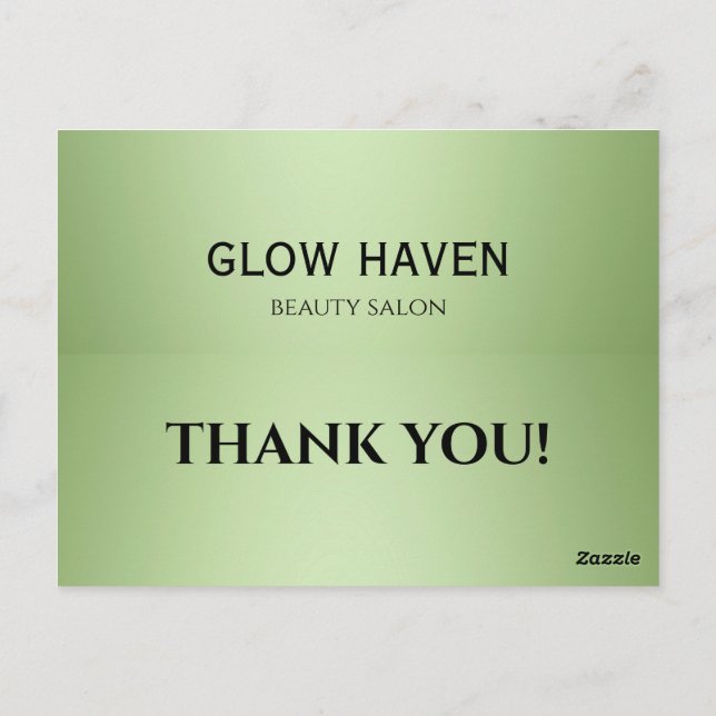 Cartão Postal Luxury Mint Green Beauty Salon (Verso)