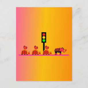 Cartão Postal Luz com Caravana Cardíaca, Fundo Sonhador