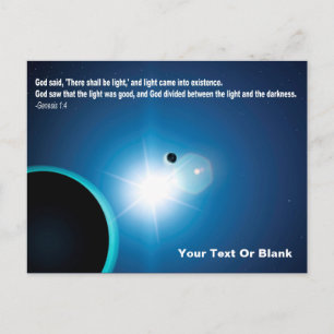Cartão Postal Luz da Escuridão - Gênese 1:4