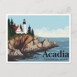 Cartão Postal Luz de Bass Harbor Head Vintage