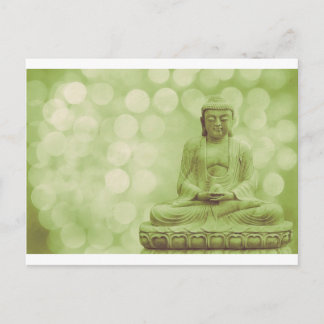 Cartão Postal luz de buda (verde-claro)