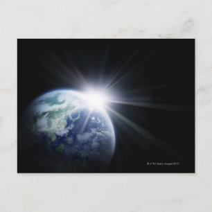 Cartão Postal Luz solar atrás da Terra 4