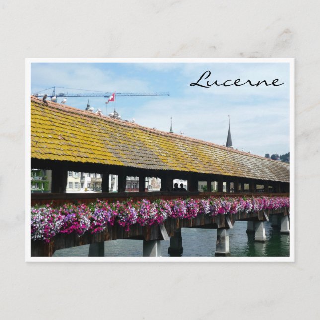 Cartão Postal luzerna de ponte floral (Frente)