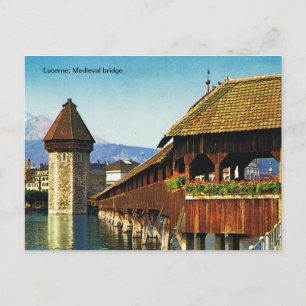 Cartão Postal Luzerna; Ponte medieval