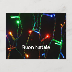 Cartão Postal Luzes coloridas de Natal "Buon Natale"