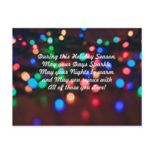 Luzes Coloridas e Espelhadas de Feriado com Poema