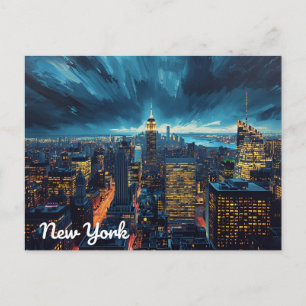 Cartão Postal Luzes da Cidade de Nova York