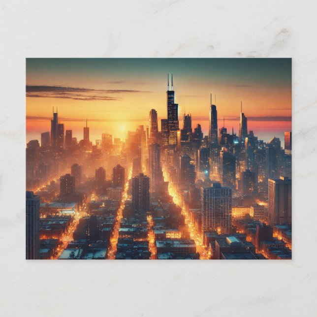 Cartão Postal Luzes da cidade despertando (Frente)