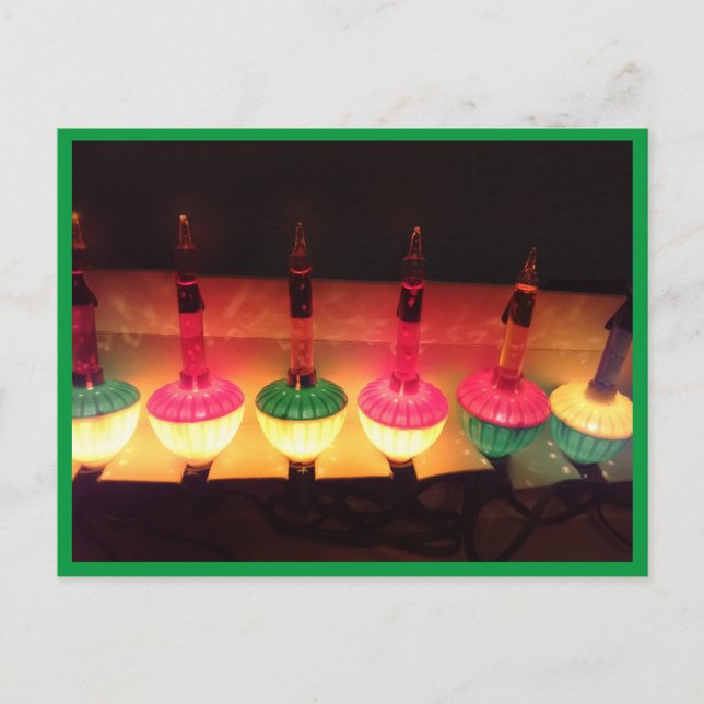 Cartão Postal Luzes de bolha de Natal (Frente)