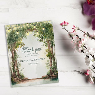 Cartão Postal Luzes de Corda de Jardim Encantado Obrigado Casame