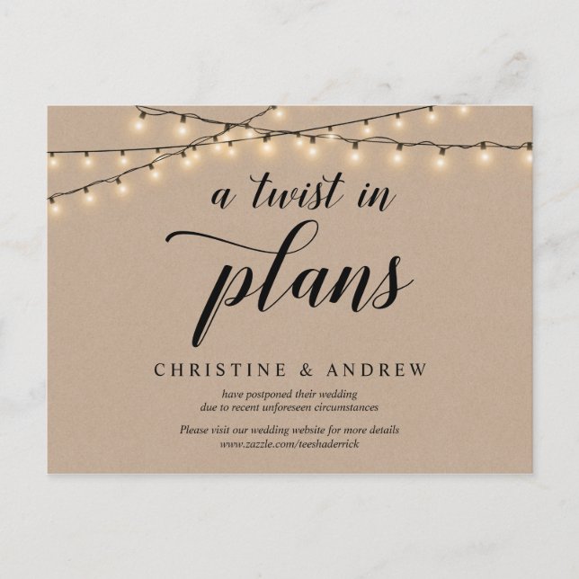 Cartão Postal Luzes de Cordas, Kraft, uma reviravolta nos Planos (Frente)