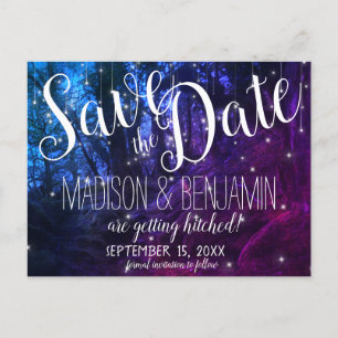 Cartão Postal Luzes de Fada de Árvores Florestais Encantadas Sal