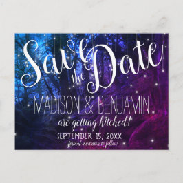 Cartão Postal Luzes de Fada de Árvores Florestais Encantadas Sal