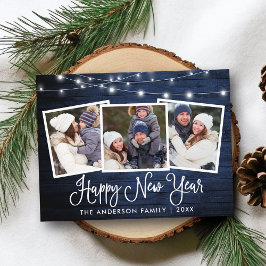 Cartão Postal Luzes de Madeira de Caligrafia Divertida 3 Foto Fe