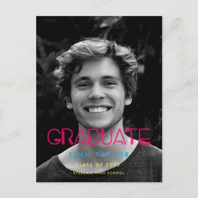 Cartão Postal Luzes de néon retrorreflectoras da década de 80 Gr (Frente)