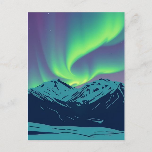 Cartão Postal Luzes de Norte retrorreflectoras Aurora Borealis M (Frente)