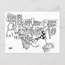 Cartão Postal Luzes De Tráfego De Supermercado Engraçadas