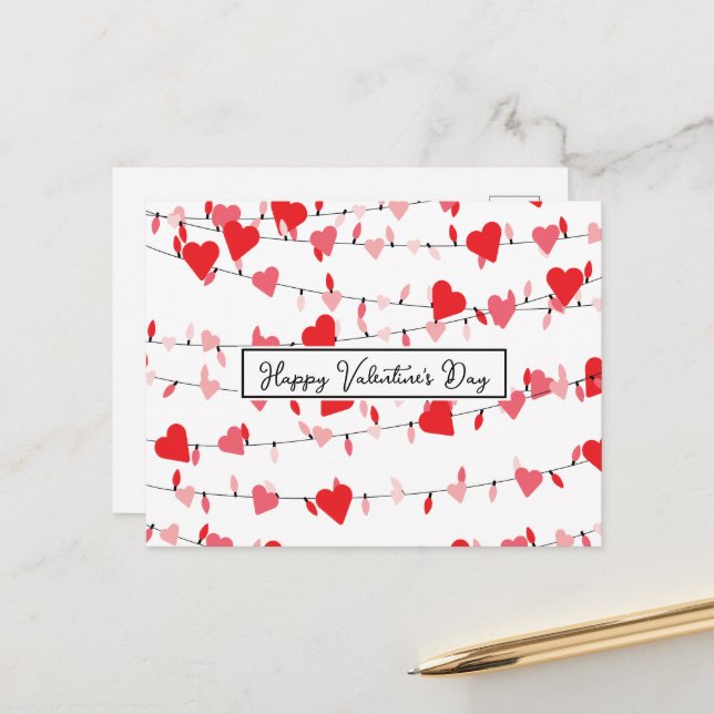 Cartão Postal Luzes do dia de os namorados (Frente/Verso In Situ)