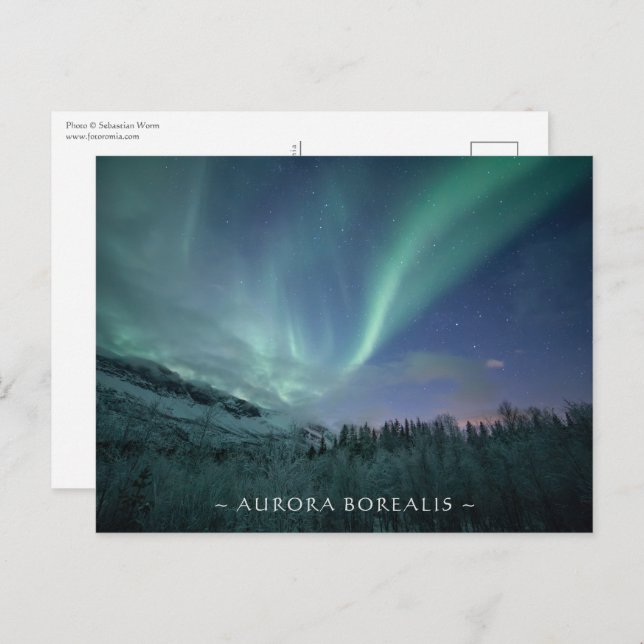 Cartão Postal Luzes do Norte Noruega (Frente/Verso)