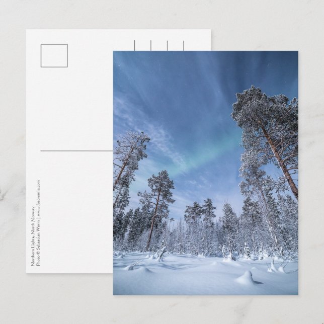 Cartão Postal Luzes do Norte Noruega (Frente/Verso)