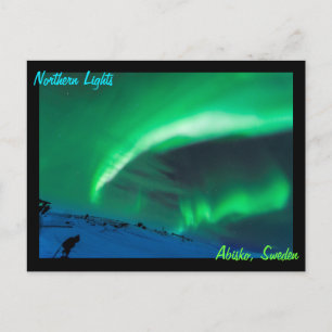 Cartão Postal Luzes do norte sobre a Suecia de Abisko