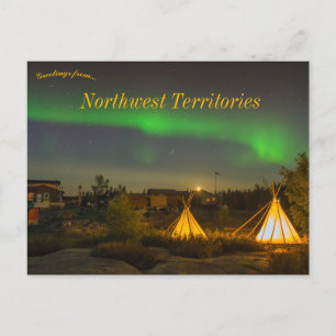 Cartão Postal Luzes do Norte Territórios do Noroeste Canadá