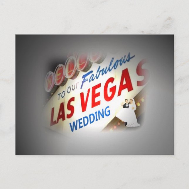 Cartão Postal Luzes na "Noiva e noivo" Nosso casamento em Las V (Frente)