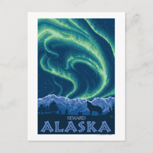 Cartão Postal Luzes nortes - Seward, Alasca