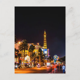 Cartão Postal Luzes Noturnas da Faixa de Las Vegas Torre Eiffel