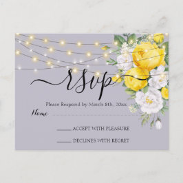 Cartão Postal Luzes rústicas Floral Amarelo  RSVP  