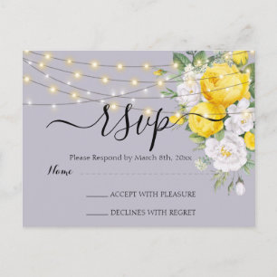Cartão Postal Luzes rústicas Floral Amarelo RSVP