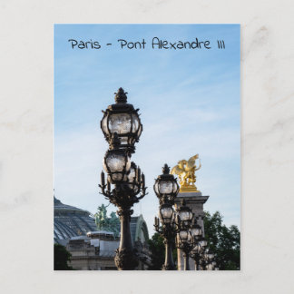 Cartão Postal Luzes sobre Pont Alexandre III - Paris, França