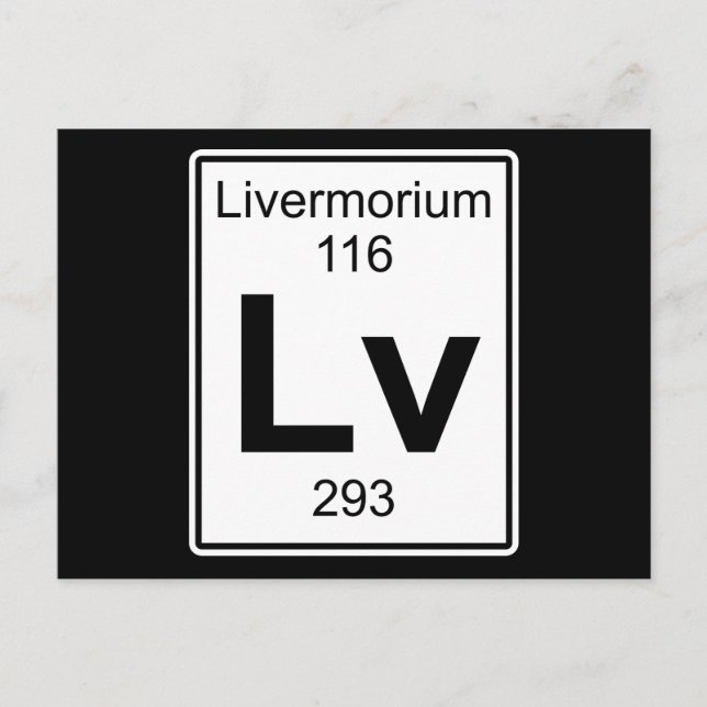 Cartão Postal Lv - Livermorium (Frente)
