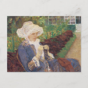 Cartão Postal Lydia Crocheting in Garden at Marly, Mary Cassatt
