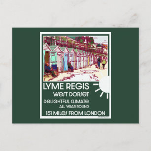 Cartão Postal Lyme Regis Dorset England Vintage Feriado Britânic