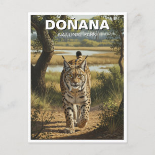 Cartão Postal Lynx ibérica na Viagem do Parque Nacional de Donan