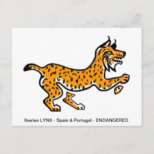 Cartão Postal LYNX Ibérico - Conservação - Ecologia -