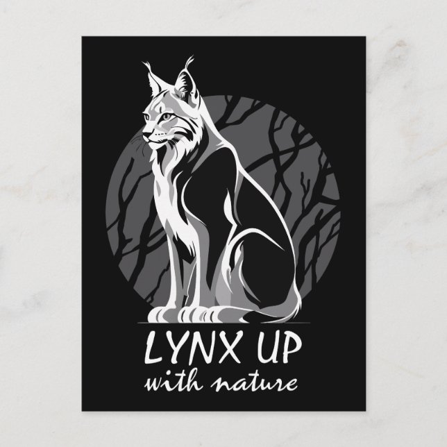 Cartão Postal Lynx up com a Natureza (Frente)