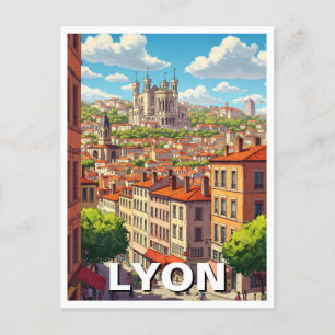 Cartão Postal Lyon França Basilica Viagem