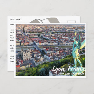 Cartão Postal Lyon França com Angel Postcard