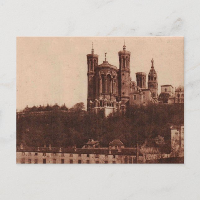Cartão Postal Lyon França Postcard (1905) Basilica de Fourviere (Frente)