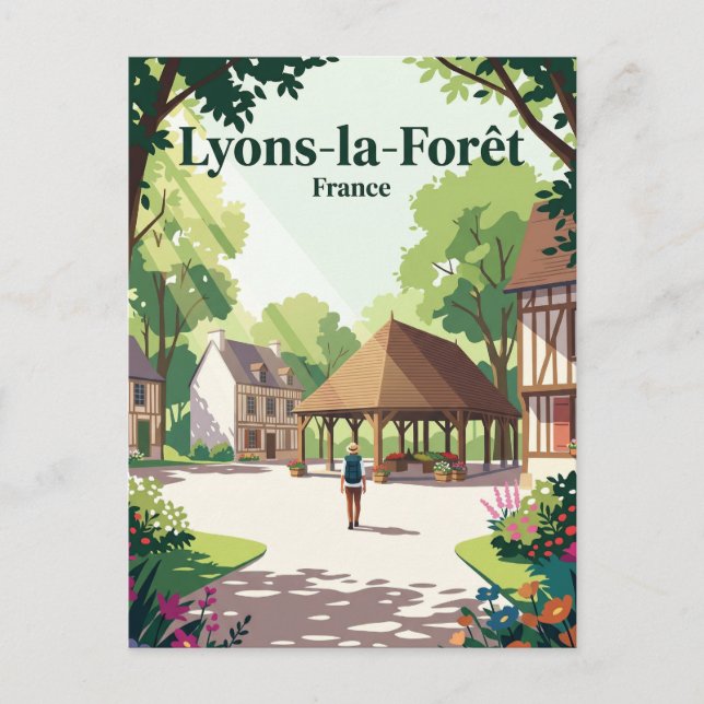 Cartão Postal Lyons-la-Forêt França (Frente)